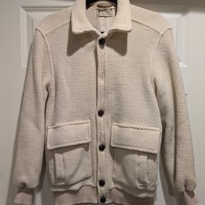 Cutty Sark by Sabre of England Classic Wool Cardigan with Leather Buttons